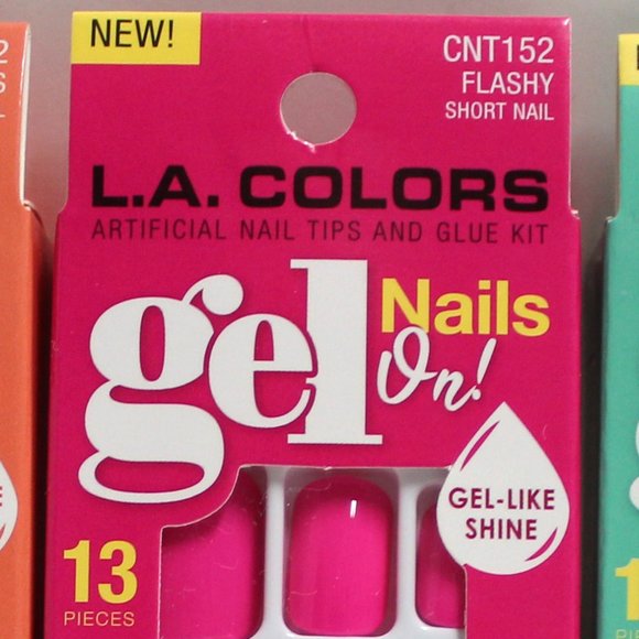 L.A. Colors Artificial Nail Tips - 3 Pack - Good Vibes, Flashy, Chill Out Colors - Picture 11 of 13
